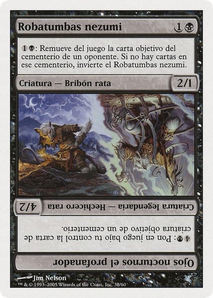 Nezumi Graverobber // Nighteyes the Desecrator (Spanish) - "Robatumbas nezumi" (A38), Magic Encyclopedia 2005 (Salvat/Hachette) A38