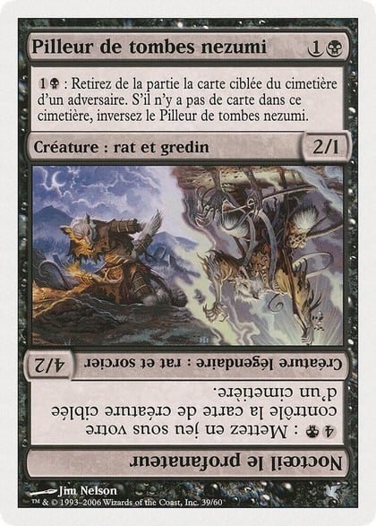 Nezumi Graverobber // Nighteyes the Desecrator (French) - "Pilleur de tombes nezumi" (A39), Magic Encyclopedia 2005 (Salvat/Hachette) A39