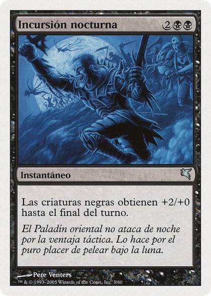 Nocturnal Raid (Spanish) - "Incursion nocturna", Magic Encyclopedia 2005 (Salvat/Hachette) A3