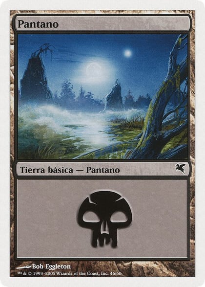 Swamp (Spanish) - "Pantano" (A46), Magic Encyclopedia 2005 (Salvat/Hachette) A46