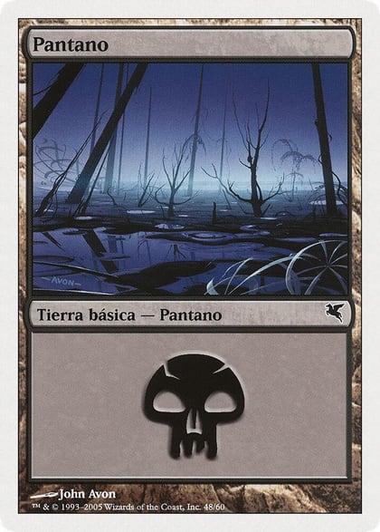 Swamp (Spanish) - "Pantano" (A48), Magic Encyclopedia 2005 (Salvat/Hachette) A48