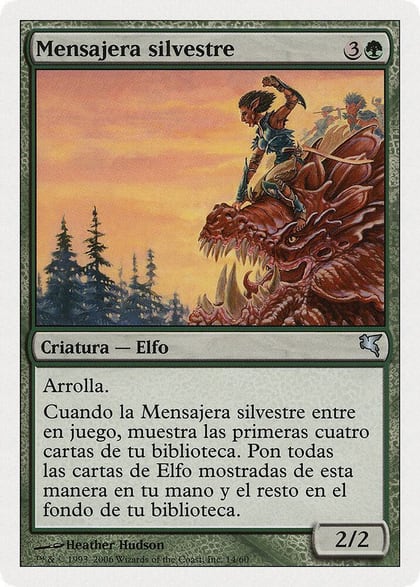 Sylvan Messenger (Spanish) - "Mensajera silvestre" (B14), Magic Encyclopedia 2005 (Salvat/Hachette) B14