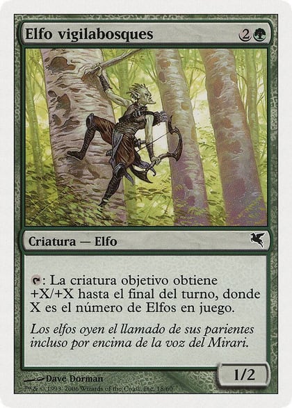 Timberwatch Elf (Spanish) - "Elfo vigilabosques" (B18), Magic Encyclopedia 2005 (Salvat/Hachette) B18