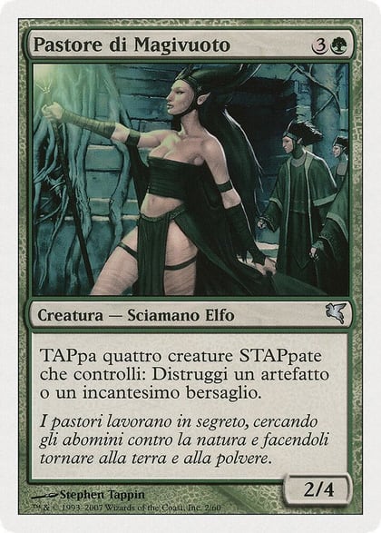 Nullmage Shepherd (Italian) - "Pastore di Magivuoto", Magic Encyclopedia 2005 (Salvat/Hachette) B2