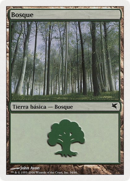 Forest (Spanish) - "Bosque" (B34), Magic Encyclopedia 2005 (Salvat/Hachette) B34