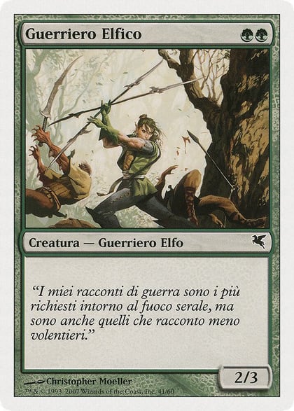 Elvish Warrior (Italian) - "Guerriero Elfico", Magic Encyclopedia 2005 (Salvat/Hachette) B41