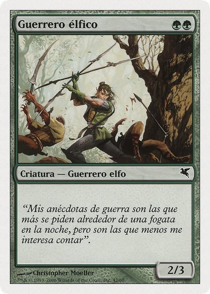 Elvish Warrior (Spanish) - "Guerrero elfico" (B42), Magic Encyclopedia 2005 (Salvat/Hachette) B42