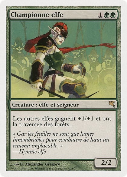 Elvish Champion (French) - "Championne elfe", Magic Encyclopedia 2005 (Salvat/Hachette) B49