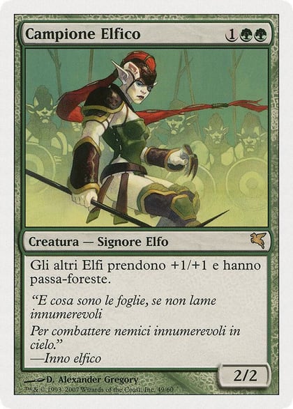 Elvish Champion (Italian) - "Campione Elfico", Magic Encyclopedia 2005 (Salvat/Hachette) B49