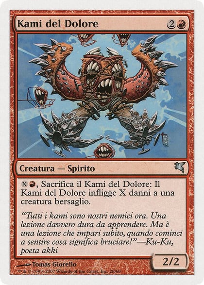 Pain Kami (Italian) - "Kami del Dolore" (C28), Magic Encyclopedia 2005 (Salvat/Hachette) C28