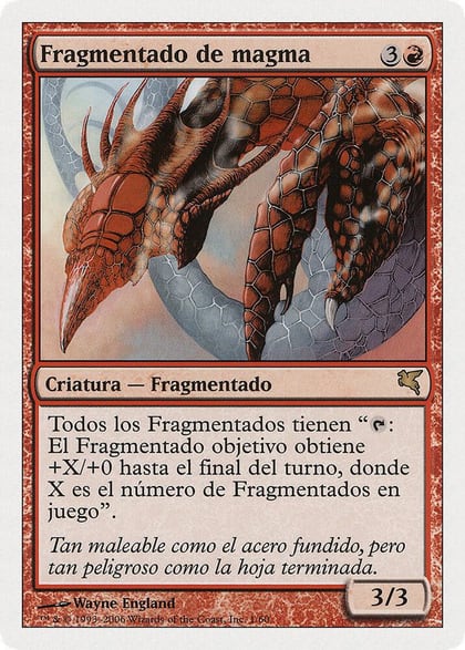 Magma Sliver (Spanish) - "Fragmentado de magma", Magic Encyclopedia 2005 (Salvat/Hachette) D1