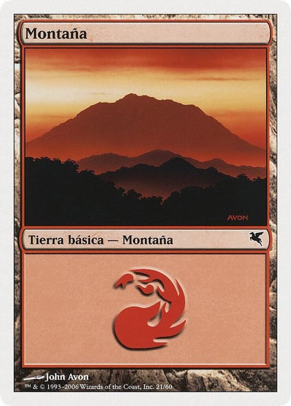 Mountain (Spanish) - "Montana" (D21), Magic Encyclopedia 2005 (Salvat/Hachette) D21