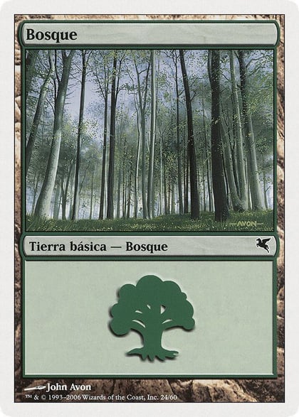 Forest (Spanish) - "Bosque" (D24), Magic Encyclopedia 2005 (Salvat/Hachette) D24