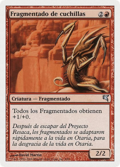 Blade Sliver (Spanish) - "Fragmentado de cuchillas", Magic Encyclopedia 2005 (Salvat/Hachette) D2