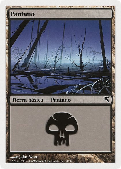 Swamp (Spanish) - "Pantano" (D34), Magic Encyclopedia 2005 (Salvat/Hachette) D34