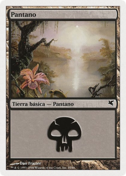 Swamp (Spanish) - "Pantano" (D35), Magic Encyclopedia 2005 (Salvat/Hachette) D35