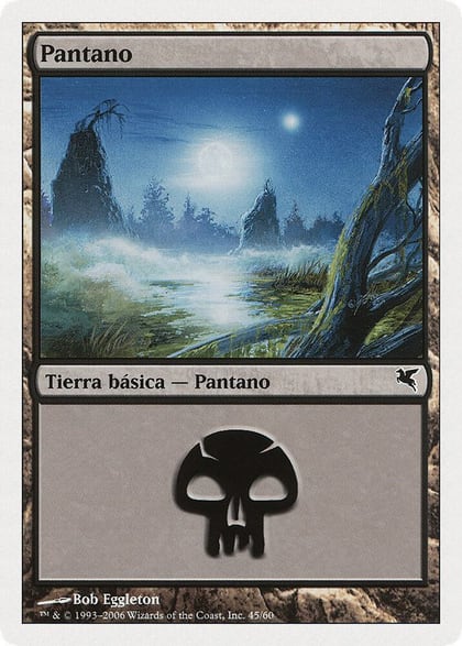 Swamp (Spanish) - "Pantano" (D45), Magic Encyclopedia 2005 (Salvat/Hachette) D45