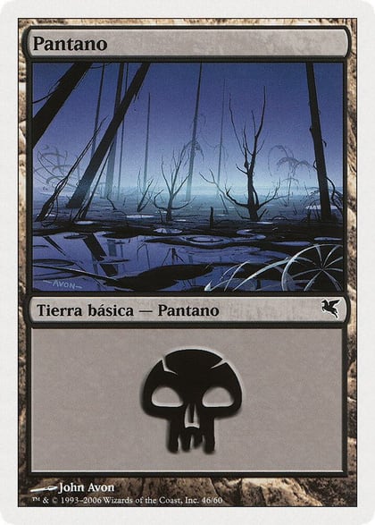 Swamp (Spanish) - "Pantano" (D46), Magic Encyclopedia 2005 (Salvat/Hachette) D46