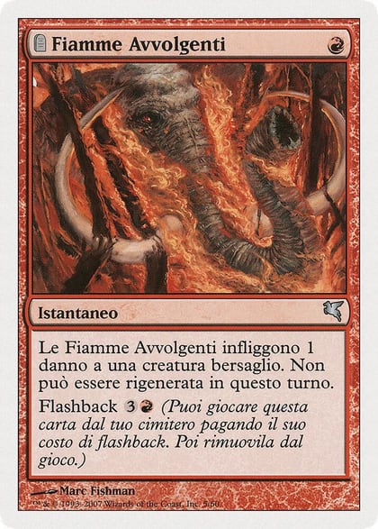 Engulfing Flames (Italian) - "Fiamme Avvolgenti", Magic Encyclopedia 2005 (Salvat/Hachette) D5