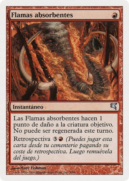 Engulfing Flames (Spanish) - "Flamas absorbentes", Magic Encyclopedia 2005 (Salvat/Hachette) D5