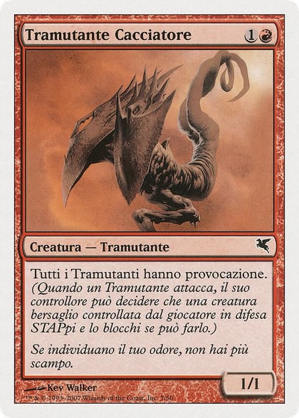 Hunter Sliver (Italian) - "Tramutante Cacciatore", Magic Encyclopedia 2005 (Salvat/Hachette) D7