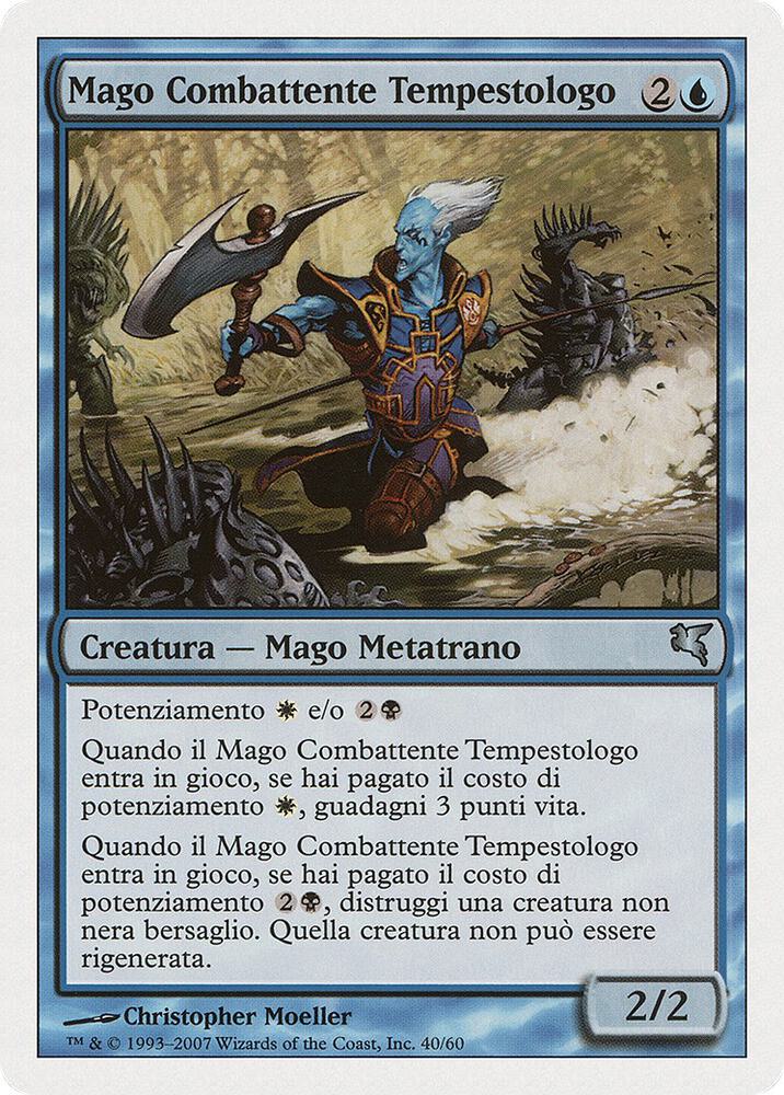 Stormscape Battlemage (Italian) - "Mago Combattente Tempestologe", Magic Encyclopedia 2005 (Salvat/Hachette) E40