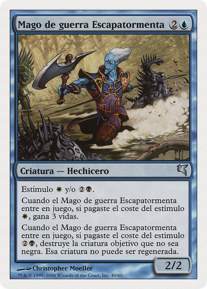 Stormscape Battlemage (Spanish) - "Mago de guerra Escapatormenta", Magic Encyclopedia 2005 (Salvat/Hachette) E40