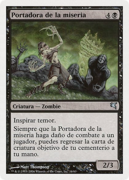 Woebearer (Spanish) - "Portadora de la miseria", Magic Encyclopedia 2005 (Salvat/Hachette) F16