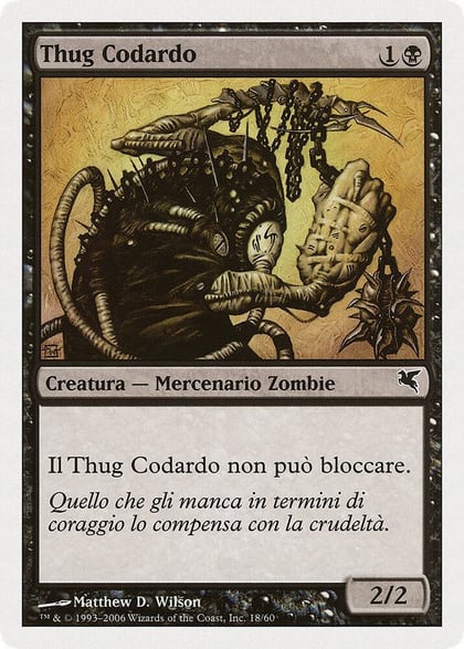 Spineless Thug (Italian) - "Thug Codardo", Magic Encyclopedia 2005 (Salvat/Hachette) F18