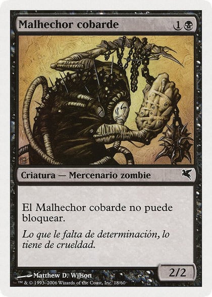 Spineless Thug (Spanish) - "Malhechor cobarde", Magic Encyclopedia 2005 (Salvat/Hachette) F18