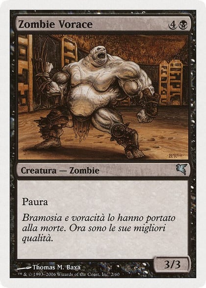 Gluttonous Zombie (Italian) - "Zombie Vorace", Magic Encyclopedia 2005 (Salvat/Hachette) F2