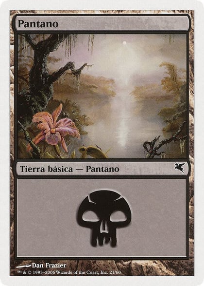 Swamp (Spanish) - "Pantano" (F21), Magic Encyclopedia 2005 (Salvat/Hachette) F21