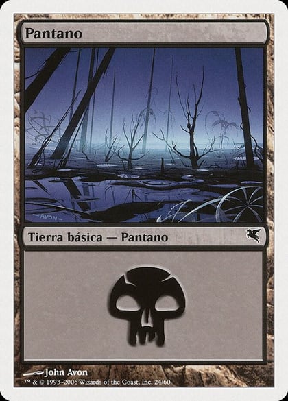 Swamp (Spanish) - "Pantano" (F24), Magic Encyclopedia 2005 (Salvat/Hachette) F24