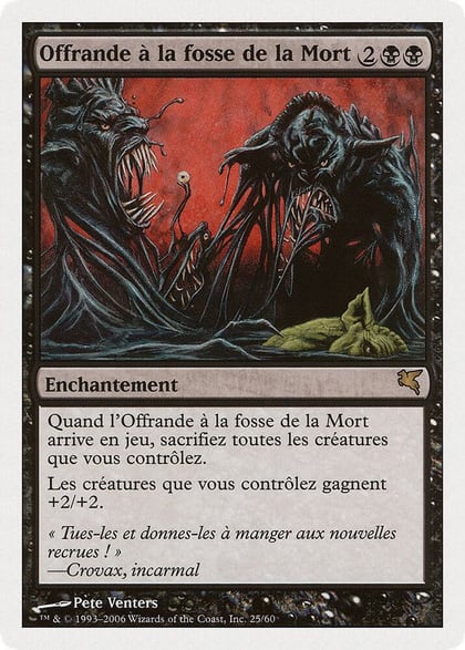 Death Pit Offering (French) - "Offrande à la fosse de la Mort", Magic Encyclopedia 2005 (Salvat/Hachette) F25