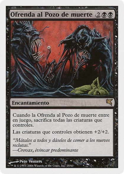 Death Pit Offering (Spanish) - "Ofrenda al Pozo de muerte", Magic Encyclopedia 2005 (Salvat/Hachette) F25