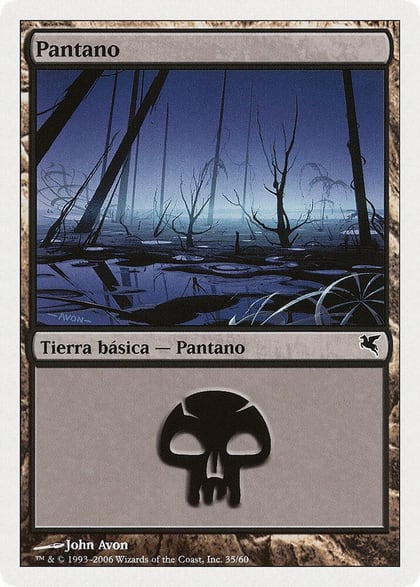Swamp (Spanish) - "Pantano" (F35), Magic Encyclopedia 2005 (Salvat/Hachette) F35