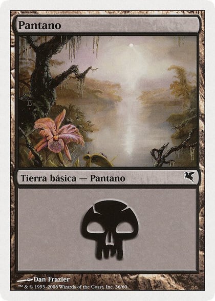 Swamp (Spanish) - "Pantano" (F36), Magic Encyclopedia 2005 (Salvat/Hachette) F36