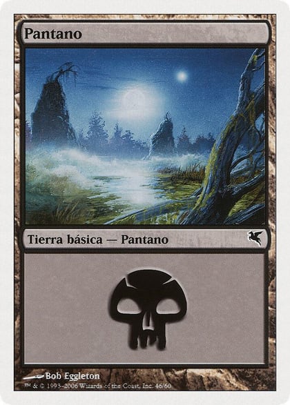 Swamp (Spanish) - "Pantano" (F46), Magic Encyclopedia 2005 (Salvat/Hachette) F46