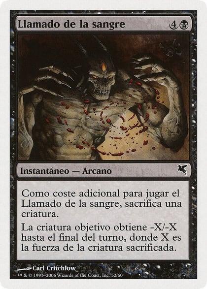 Call for Blood (Spanish) - "Llamado de la sangre", Magic Encyclopedia 2005 (Salvat/Hachette) F52