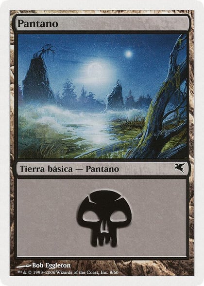 Swamp (Spanish) - "Pantano" (F8), Magic Encyclopedia 2005 (Salvat/Hachette) F8