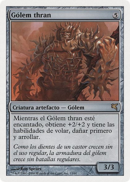 Thran Golem (Spanish) - "Gólem thran", Magic Encyclopedia 2005 (Salvat/Hachette) G13