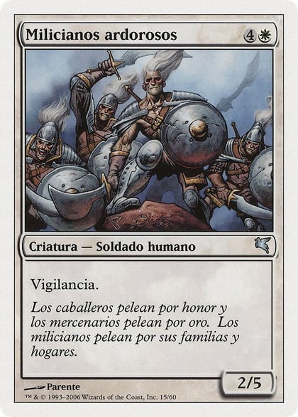 Ardent Militia (Spanish) - "Milicianos ardorosos", Magic Encyclopedia 2005 (Salvat/Hachette) G15