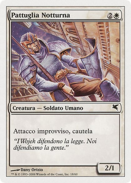 Nightguard Patrol (Italian) - "Pattuglia Notturna", Magic Encyclopedia 2005 (Salvat/Hachette) G18