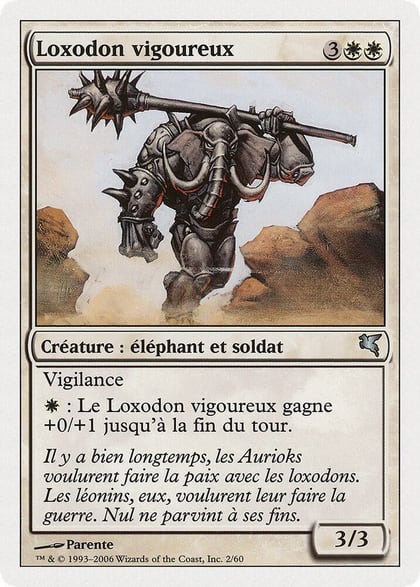 Loxodon Stalwart (French) - "Loxodon vigoureux", Magic Encyclopedia 2005 (Salvat/Hachette) G2