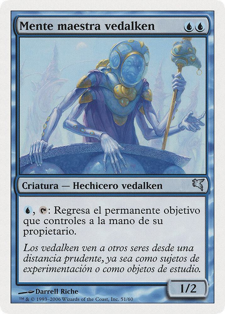 Vedalken Mastermind (Spanish) - "Mente maestra vedalken", Magic Encyclopedia 2005 (Salvat/Hachette) H51
