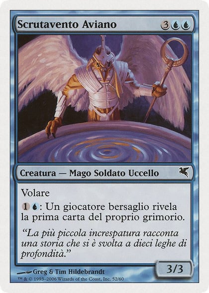 Aven Windreader (Italian) - "Scrutavento Aviano", Magic Encyclopedia 2005 (Salvat/Hachette) H52