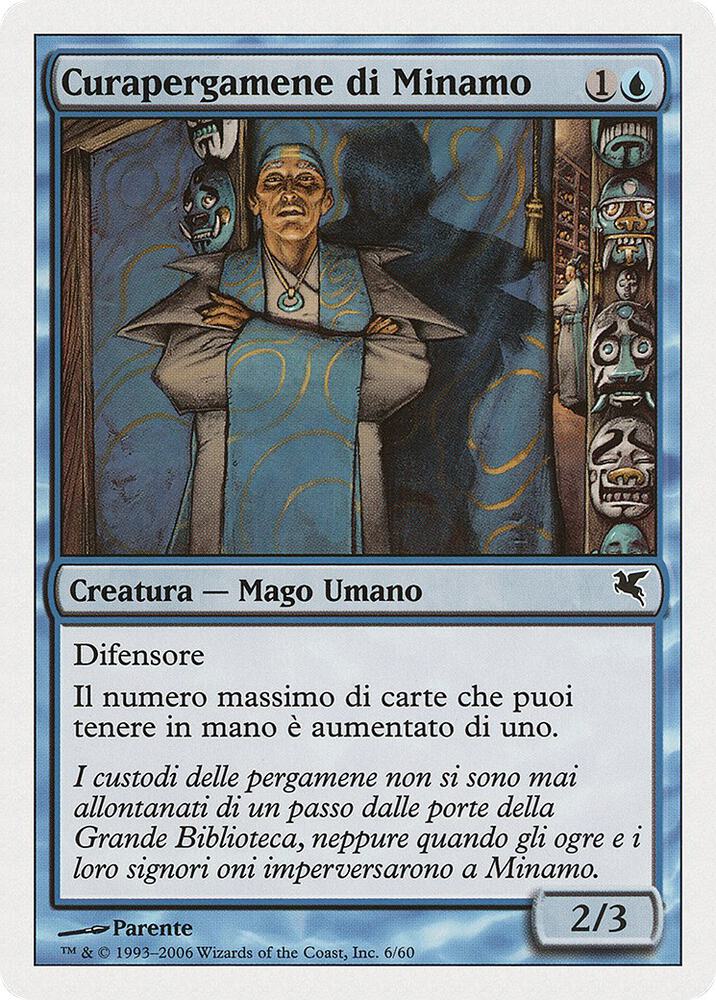 Minamo Scrollkeeper (Italian) - "Curapergamene di Minamo", Magic Encyclopedia 2005 (Salvat/Hachette) H6