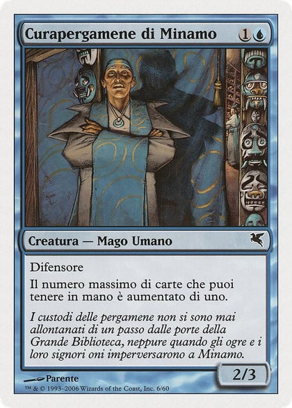 Minamo Scrollkeeper (Italian) - "Curapergamene di Minamo", Magic Encyclopedia 2005 (Salvat/Hachette) H6