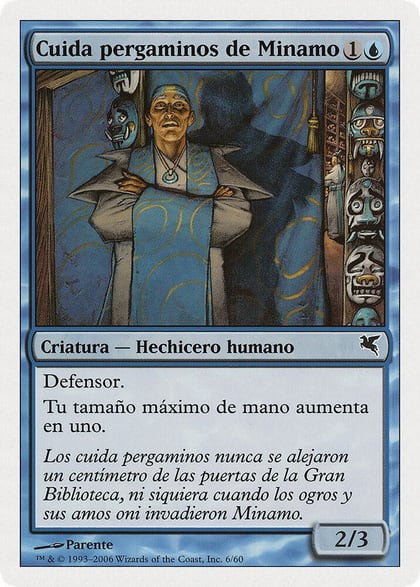 Minamo Scrollkeeper (Spanish) - "Cuida pergaminos de Minamo", Magic Encyclopedia 2005 (Salvat/Hachette) H6