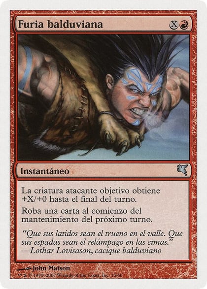 Balduvian Rage (Spanish) - "Furia balduviana" (I15), Magic Encyclopedia 2005 (Salvat/Hachette) I15